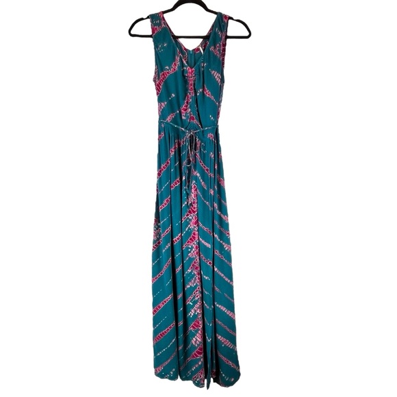 Young Fabulous & Broke Dresses & Skirts - NEW YFB Young Fabulous & Broke Maxi Dress in Dark Teal Savannah Wash Tie Dye S